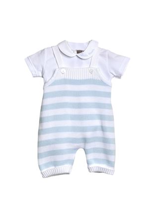 Salopette in filo di cotone rigata LITTLE BEAR KIDS | 8118BCOCIELO